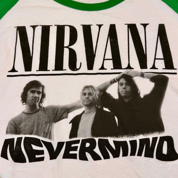 Daydreamer‎ Nirvana Nevermind Band Cropped Raglan Long Sleeve Shirt Womens XL - Picture 3 of 9